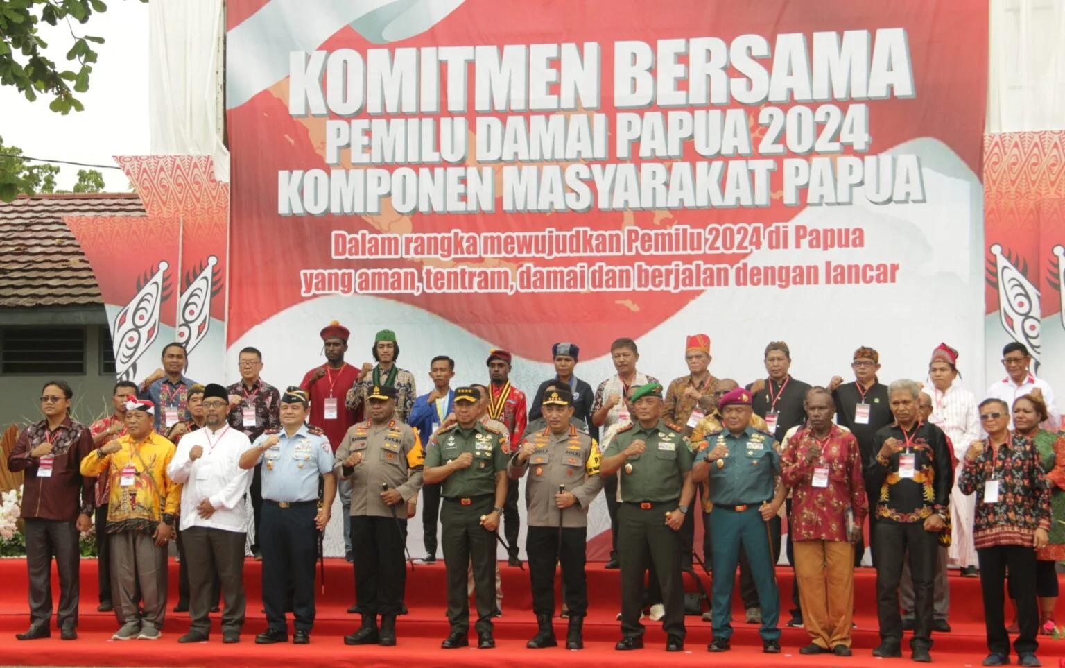 Dihadapan Panglima dan Kapolri, Komponen Masyarakat Papua Deklarasi Pemilu Damai