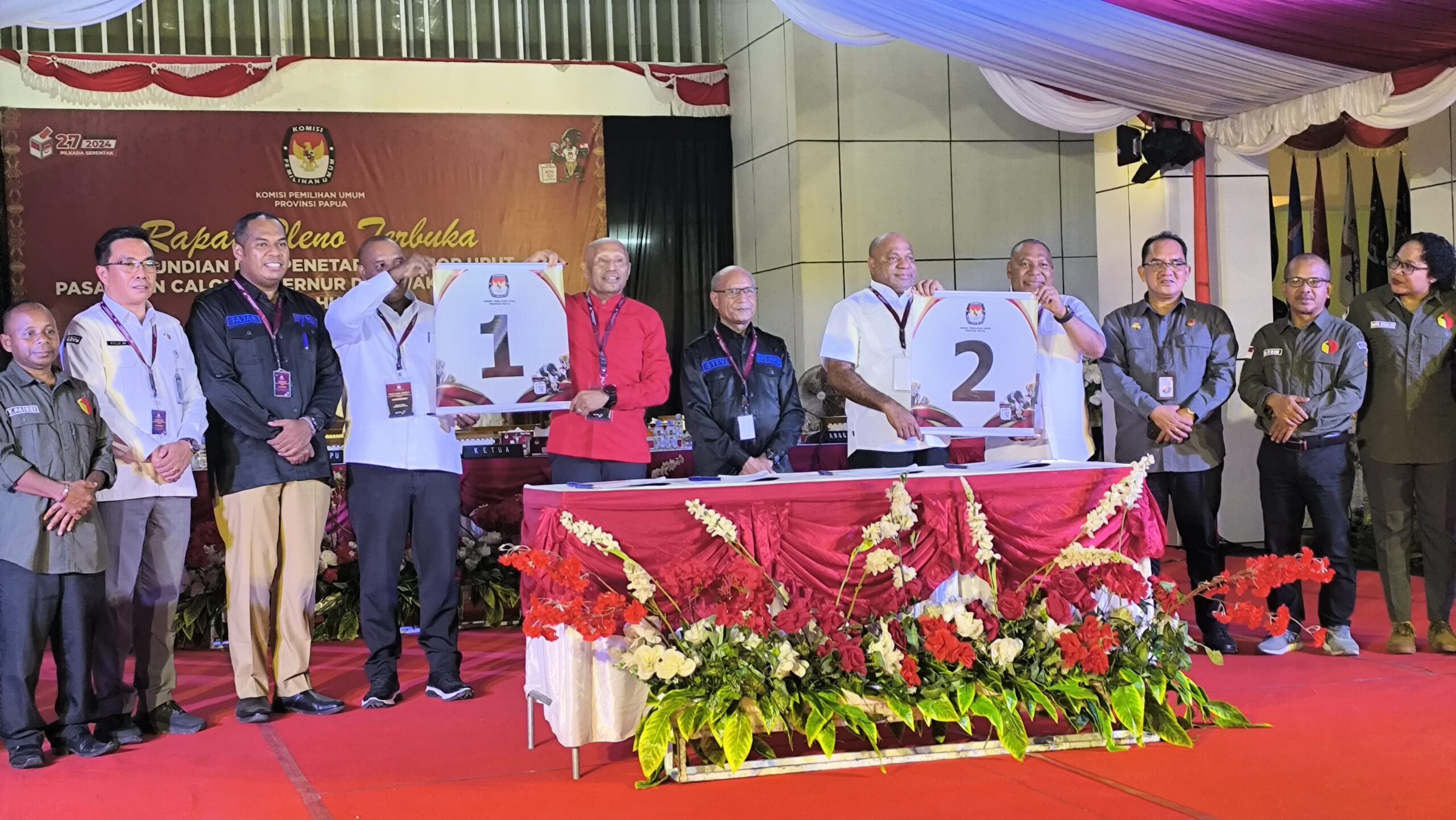 Undian Cagub Papua : BTM-YES Nomor Urut 01, MDF-AR Nomor Urut 02
